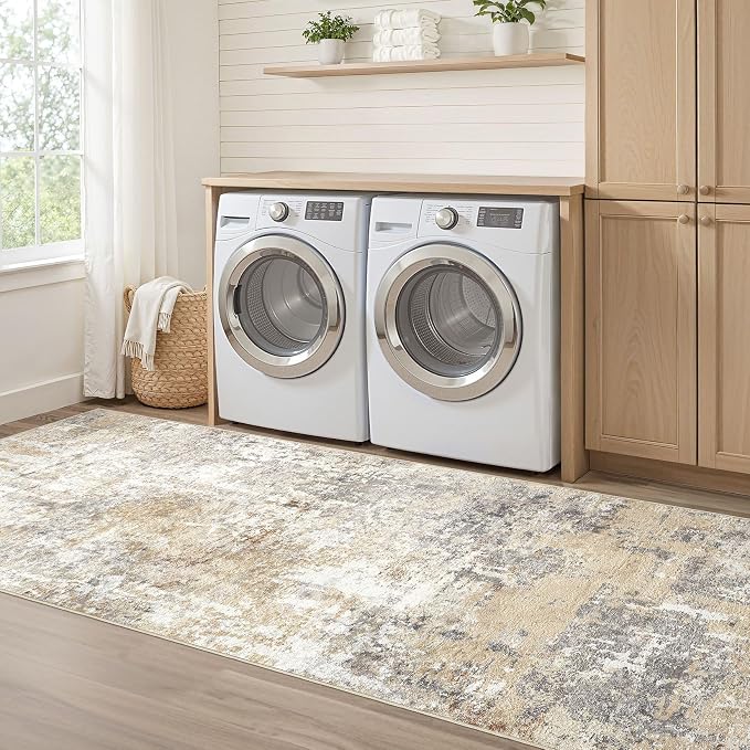 Runner Rug Kitchen Washable Rugs: 2x8 Non-Slip Abstract Soft Modern Stain - Image 7