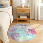IOHOUZE Round Area Rug 3 Ft Circle Entryway Rugs Round Washable Door Mat Indoor - Image 8