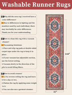 SERISSA Runner Rug for Hallways, Extra Long Boho Rug Ultra Soft Vintage Rust - Image 6