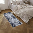 2'x5'Runner Rug Washable Rug: Modern Abstract Soft Thin Runner Rug Dark Black - Image 2