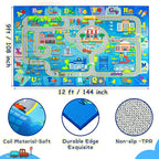 Chicrug 9x12 Car Road Area Rug for Kids Playroom Bedroom, Non Slip Low Pile - Image 3