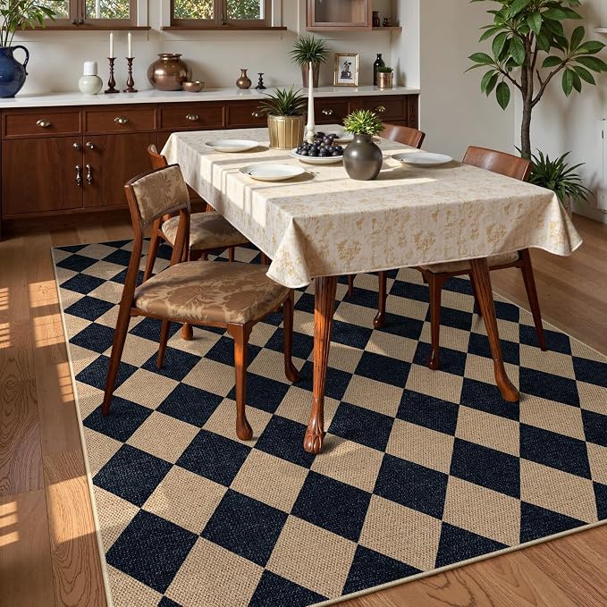 Lahome Colette Checkered Easy Jute Patio Rug, 6x9 Washable Indoor Outdoor Rug - Image 7