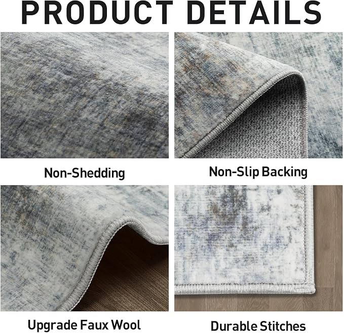 9x12 Area Rugs Washable Rug: Modern Abstract Living Room Rug Soft Anti-Skid - Image 5