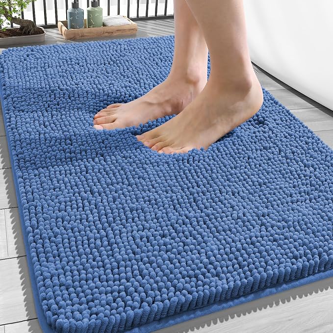 OLANLY Bathroom Rugs 34x21, Extra Soft Absorbent Chenille Bath Rugs, Rubber by OLANLY