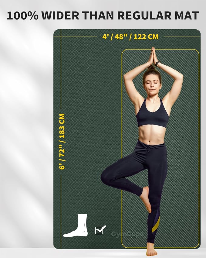 Extra Large Yoga Mat – 72"x48" or 78"x57", 1/4"–1/2" Thick Mat - Image 2