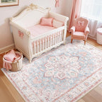 CAPALOCA Machine Washable Rugs Nursery Rug 3x5 Cute Girl Non Slip Low Pile by CAPALOCA
