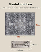 AMADA HOMEFURNISHING 9x12 Washable Area Rug, Low-Profile Large Area Rug - Image 2