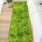 Grass Green Tie-Dyed Rug 2x6 ft Plush High Pile Shag Carpet Fluffy Soft Runner by TENNOLA