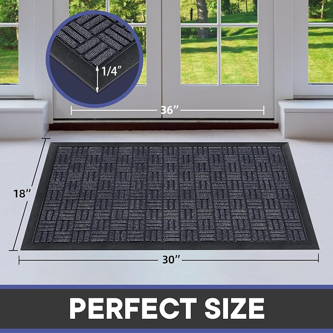 Mibao Front Door Mat Outdoor Entrance, 29.5" x 17" Heavy Duty Welcome Mat - Image 2