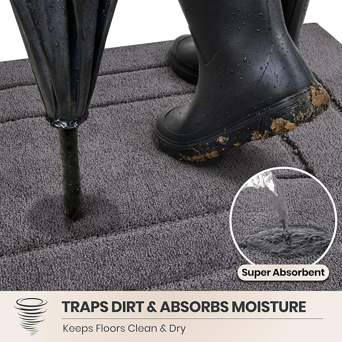PURRUGS Dirt Trapping Door Mat 34" x 59", Non-Slip/Skid Machine Washable - Image 2