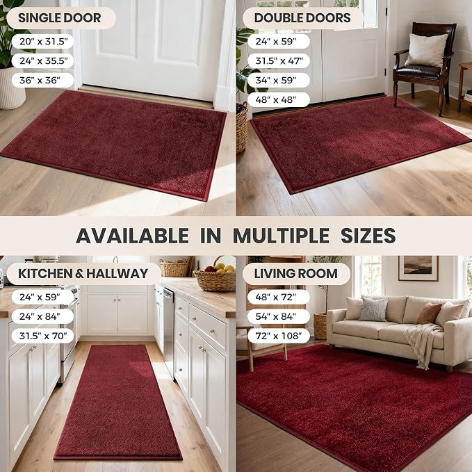 PURRUGS Dirt Trapping Door Mat 24" x 35.5", Non-Slip Machine Washable Entryway - Image 9