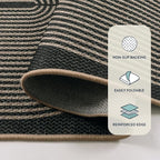 Lahome Modern Rainbow Easy Jute Carpet, Washable 5x7 Area Rugs - Image 4