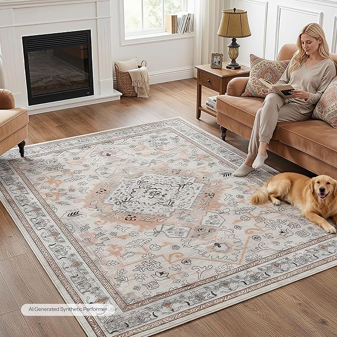 HOOBRO 5 x 7 Area Rugs Washable, Living Room Rugs, Non-Slip Rug Stain Resistant - Image 2