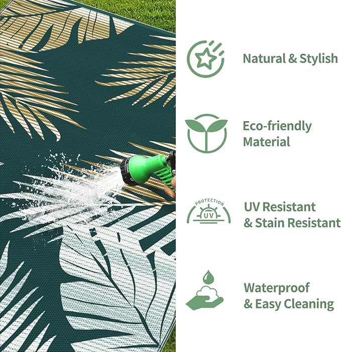 GENIMO Outdoor Rug 6' x 9' Waterproof - Image 6