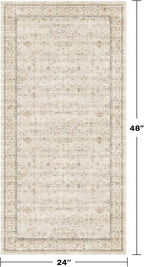 Washable 2x4 Beige Bathroom Rugs, Farmhouse Small Rugs - Image 2
