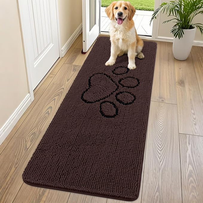 Smiry Dog Door Mat for Muddy Paws, Absorbent Dirt Trapper Non Slip Quick Dry by Smiry