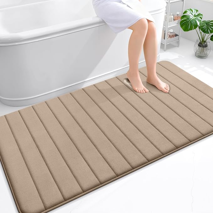 OLANLY Memory Foam Bath Mat 59x35, Super Soft Absorbent Bathroom Rugs, Quick Dry by OLANLY