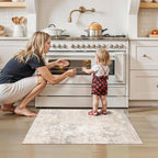 2x3 Washable Non-Slip Rug – Modern Abstract Neutral Small Throw Area Rug - Image 3
