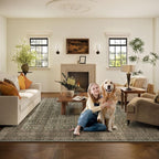 Machine Washable Rugs for Living Room: 9x12 Area Rugs Boho Vintage Rugs Stain - Image 6
