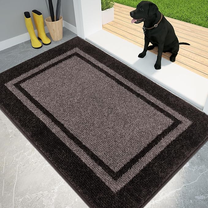 PURRUGS Dirt Trapping Door Mat 34" x 60", Non-Slip Machine Washable Entryway Rug by PURRUGS