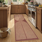 Lahome Enfys Modern Rainbow Easy Jute Entryway Runner Rug, Washable Indoor - Image 2