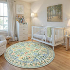 Wonnitar Washable Floral Round Rug, 6ft Sage Green Round Area Rugs - Image 8