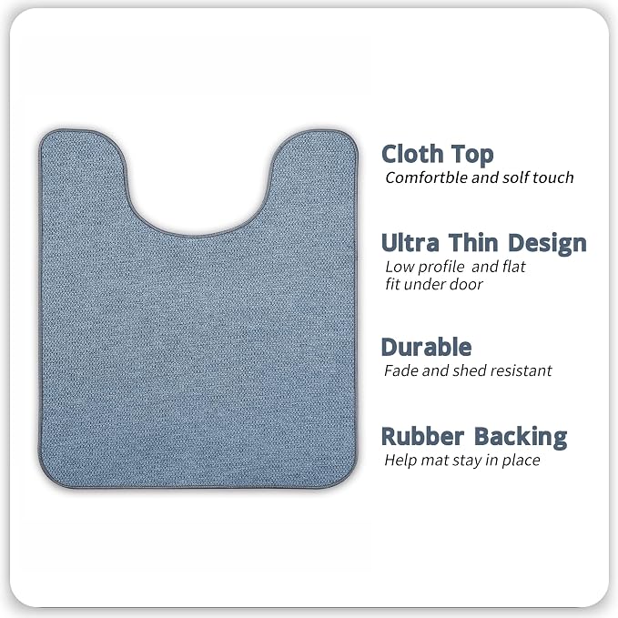 Bosap Toilet Rugs U Shaped Bathroom Rug, Machine Washable Non Slip Quick Dry - Image 2
