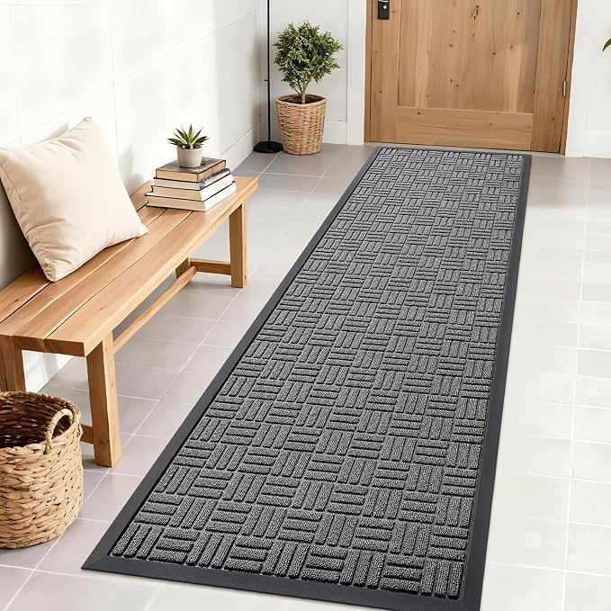 OLANLY Front Door Mat Outside Entrance 71x23, Heavy Duty Sturdy Natural Rubber by OLANLY