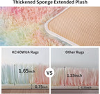 KICHOWUA Thick Area Rug 5x7 Rainbow Fluffy Shag - Image 2