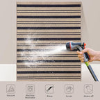 Tangsoo Stripe Easy Jute Rug, Ultra Thin 2x3 Outdoor Rug - Image 7