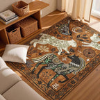 jinchan 5x7 Cute Area Rug Kids Washable Fun Rug Earthy Brown Starlit Boho - Image 2