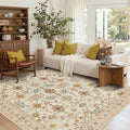 Rugxara Floral Rug for Living Room Bedroom, 5x7 Washable Rug, Vintage Boho Area by Rugxara