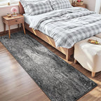 2x8 Black Rug Runners for Hallways Kitchen Runner Rug Non Slip Washable Black - Image 3