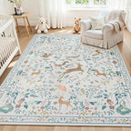 6x9 Area Rugs Washable Rug: Large Boho Living Room Rug Soft Non-Slip Low Pile by Yidanamy