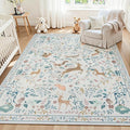 5x7 Area Rugs Washable Rug: Boho Living Room Rug Soft Non-Slip Low Pile Carpet by Yidanamy