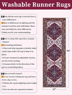 SERISSA Runner Rug for Hallways, Long Boho Rug Vintage Burgundy Navy Hallway - Image 6