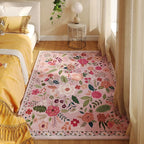 Rugcomf Bedroom Rug 3x5 Rug Washable Area Rug Non Slip Low Pile Boho Floral - Image 3