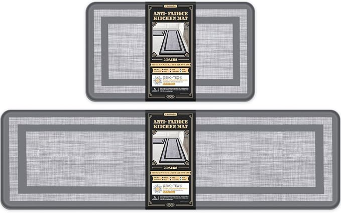 Mattitude Kitchen Mats Set of 2 Cushioned Rugs 0.47 inch Thick Anti-Fatigue Mats by Mattitude