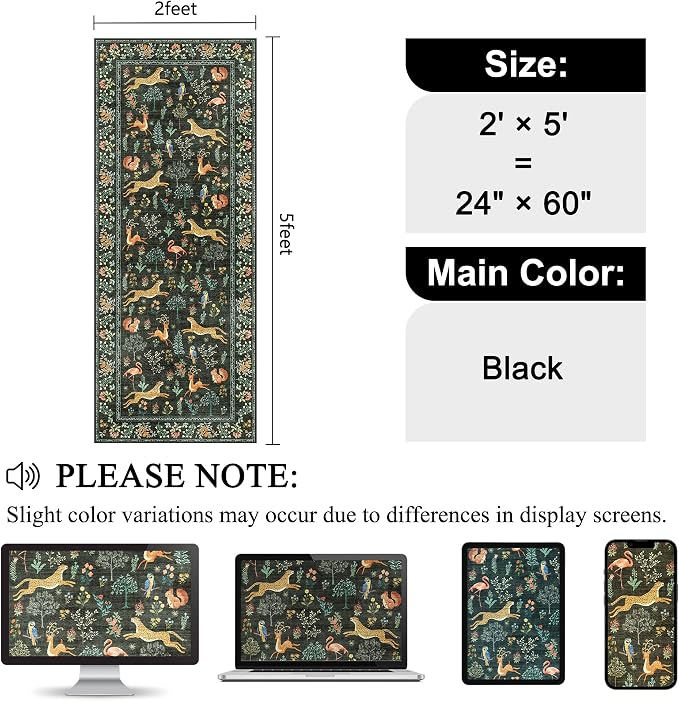 DUKINO 2x5 Rug for Hallway, Washable Kitchen Runner Rug - Image 2