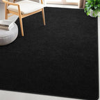 6x9 Feet Black Area Rugs for Bedroom, Indoor Washable Memory Foam Rug for - Image 8
