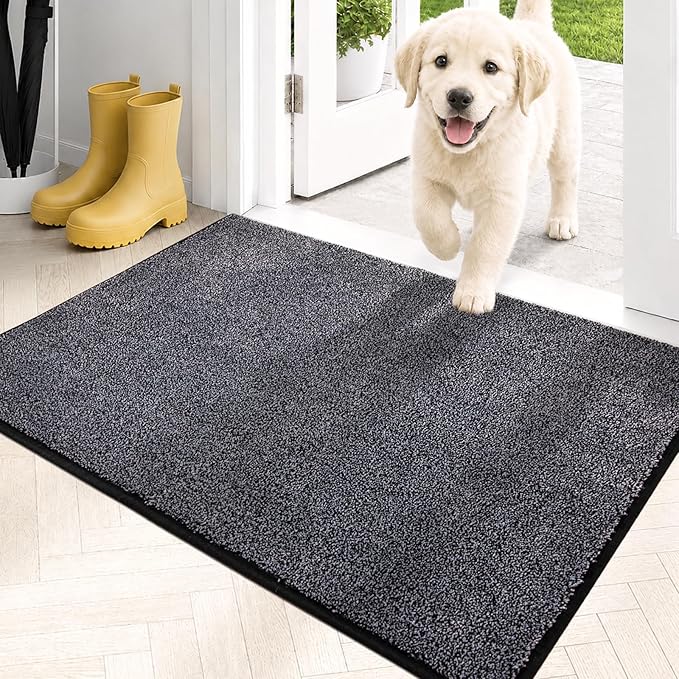 PURRUGS Dirt Trapping Door Mat 20" x 31.5", Non-Slip Machine Washable Entryway by PURRUGS