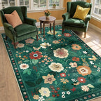 RELEANY Floral 4x6 Area Rugs Washable Print Boho Cute Carpet Non Slip Flower by RELEANY