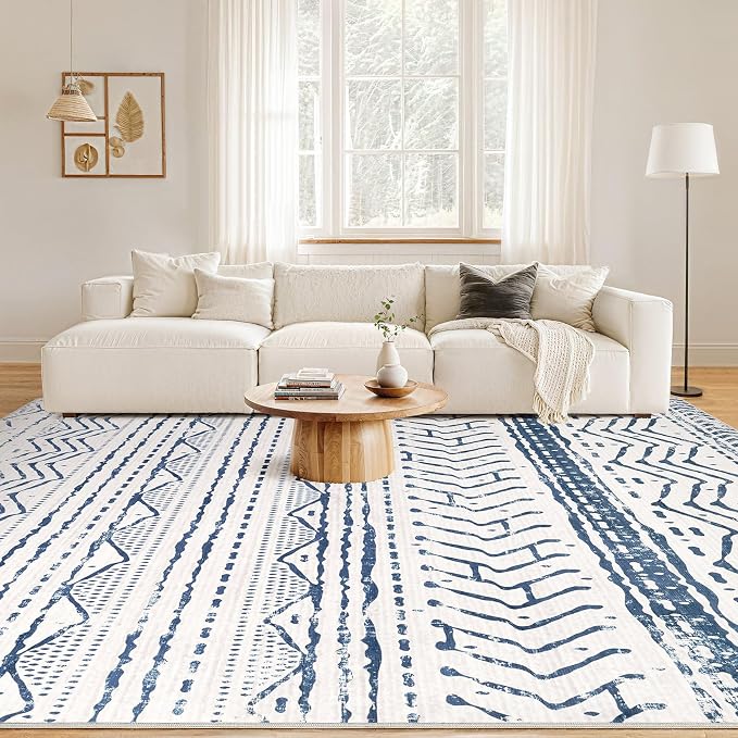 Nakagishi 5x7 Area Rug Living Room: Machine Washable Boho Large Neutral - Image 4