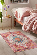 Moynesa Ultra-Thin Washable Pink Area Rug - Image 7