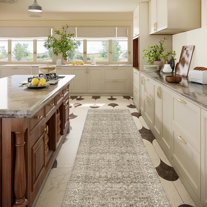 Machine Washable Kitchen Runner Rugs: 2'6"x8' Hallway Rug Stain Resistant Non - Image 9