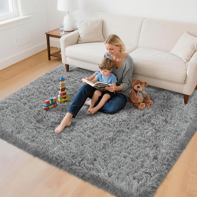 4x6 Area Rug for Living Room: Ultra Soft Fluffy Rug Modern Large Thicked Shag - Image 4