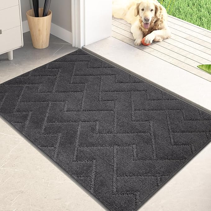 PURRUGS Dirt Trapping Door Mat 24" x 35.5", Non-Slip Machine Washable Entry Rug by PURRUGS