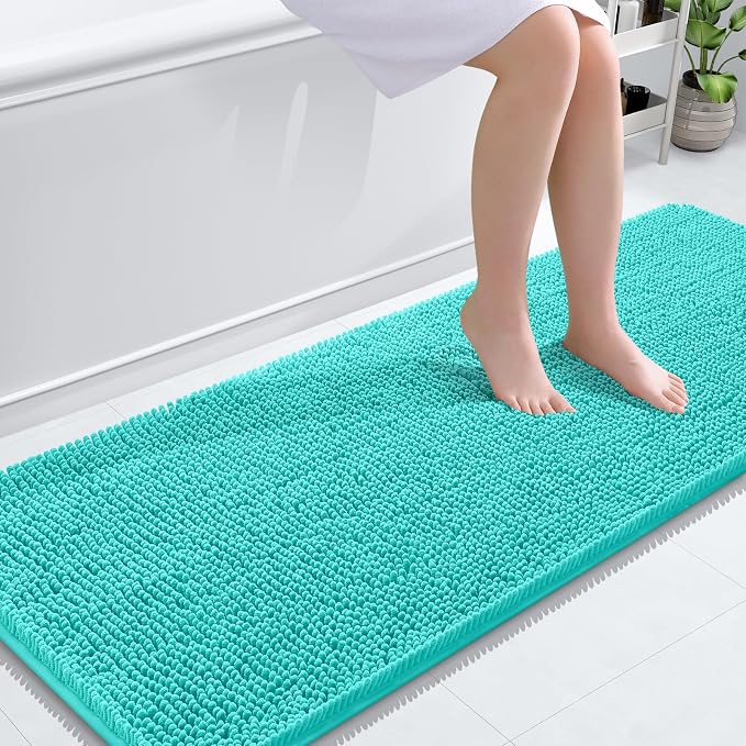 OLANLY Bathroom Runner Rugs 59x24, Extra Soft Absorbent Chenille Bath Rugs by OLANLY