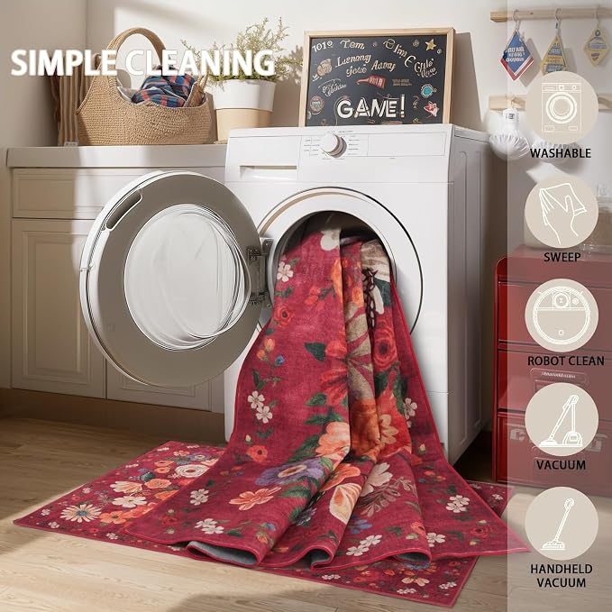 Rug for Hallways Kitchen Rug 3x7, Non Slip Washable Runner Rug - Image 3