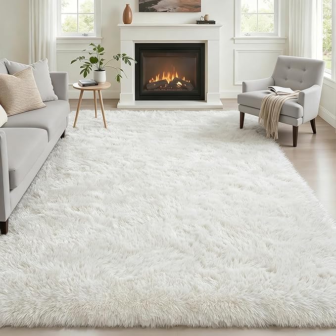 6x9 Area Rugs for Living Room Bedroom: Ultra Soft Fluffy Shag Rug Upgrade by Luxturiy